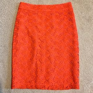 NWOT Orange Ann Taylor pencil skirt